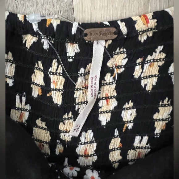 Free People Tigerlily Criss-cross Drawstring Midi Dress Black White Sz XS - Picture 6 of 9